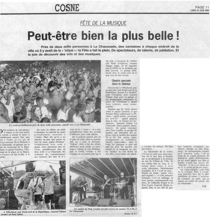 Les Pady Landal (concert de musique pop rock bass sur Nevers) font un concert  cosne